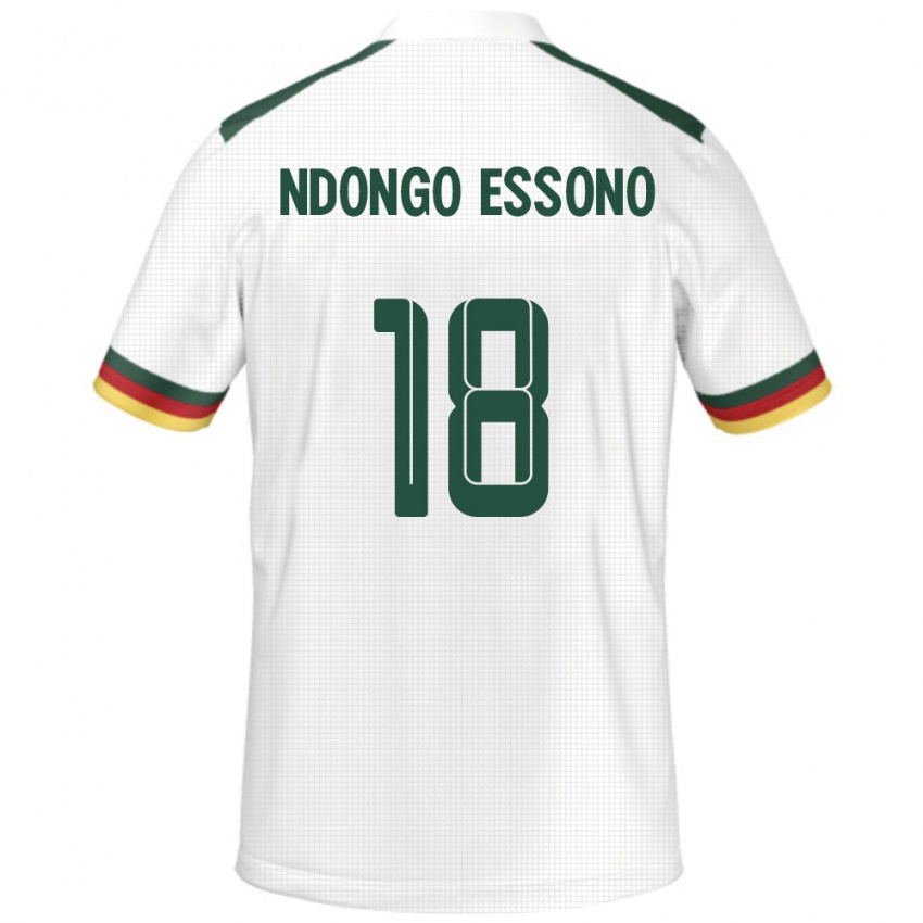 ילדים קמרון Rodrigue Dipanda Ndongo Essono #18 לָבָן הרחק ג'רזי 24-26 חולצה קצרה