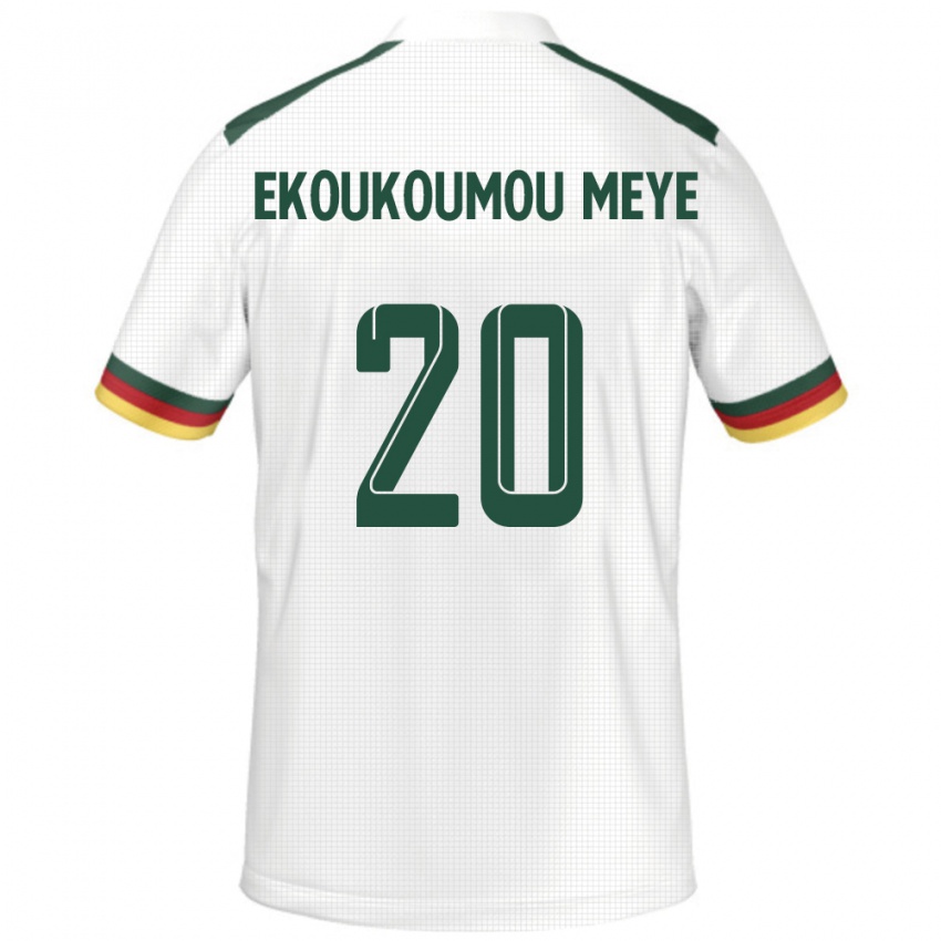ילדים קמרון Ivan Donald Ekoukoumou Meye #20 לָבָן הרחק ג'רזי 24-26 חולצה קצרה