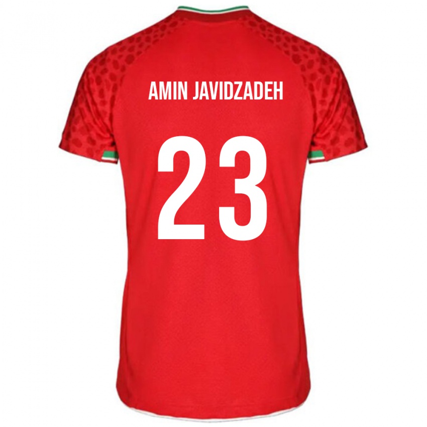 ילדים איראן Mohammad Amin Javidzadeh #23 אָדוֹם הרחק ג'רזי 24-26 חולצה קצרה