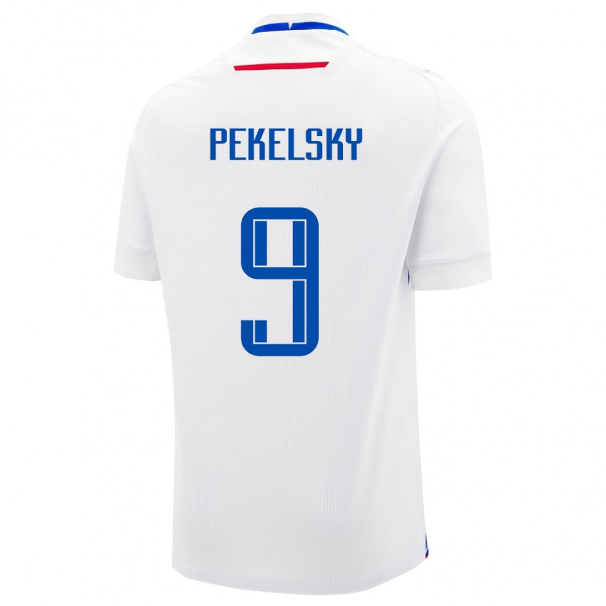 ילדים סלובקיה Michal Pekelsky #9 לָבָן הרחק ג'רזי 24-26 חולצה קצרה