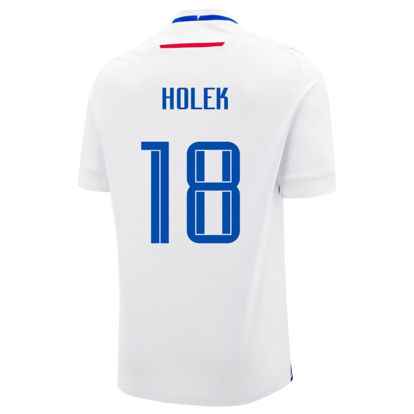 ילדים סלובקיה Jakub Holek #18 לָבָן הרחק ג'רזי 24-26 חולצה קצרה