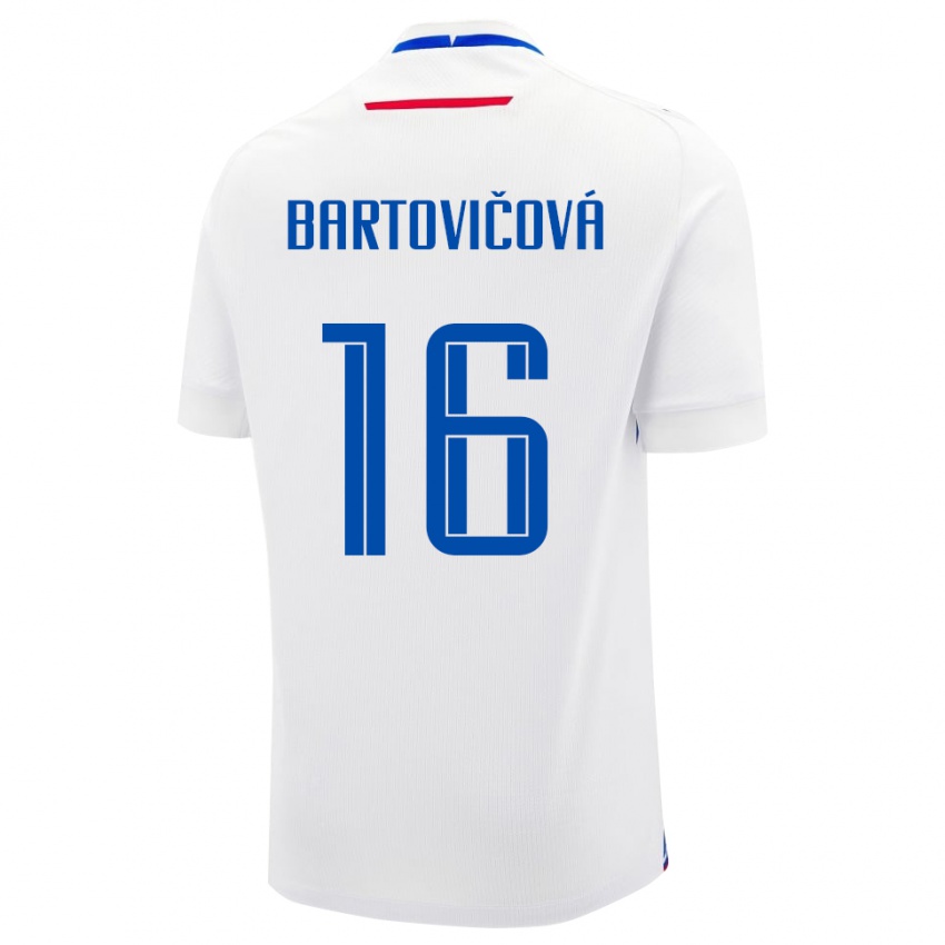 ילדים סלובקיה Diana Bartovičová #16 לָבָן הרחק ג'רזי 24-26 חולצה קצרה