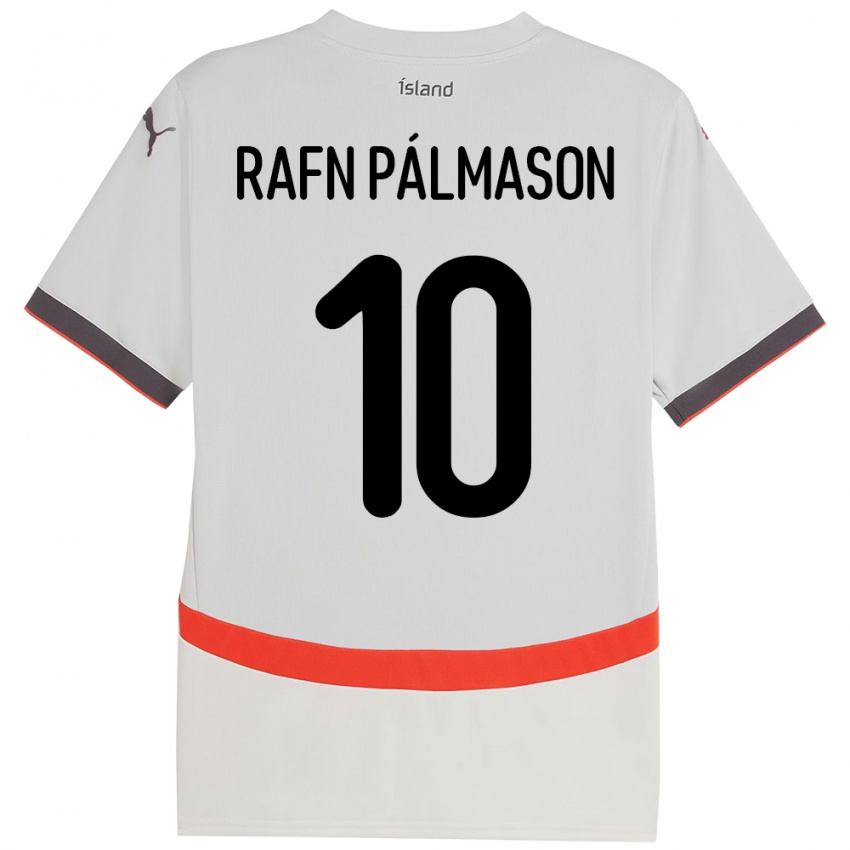 ילדים אִיסלַנד Alexander Rafn Pálmason #10 לָבָן הרחק ג'רזי 24-26 חולצה קצרה