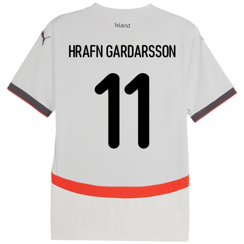 ילדים אִיסלַנד Bjarki Hrafn Gardarsson #11 לָבָן הרחק ג'רזי 24-26 חולצה קצרה