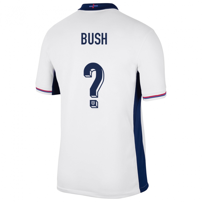 גברים אנגליה Chris Bush #0 לבן ג'רזי ביתית 24-26 חולצה קצרה