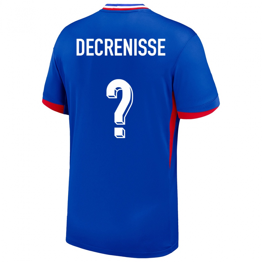 גברים צרפת Axel Decrenisse #0 כְּחוֹל ג'רזי ביתית 24-26 חולצה קצרה