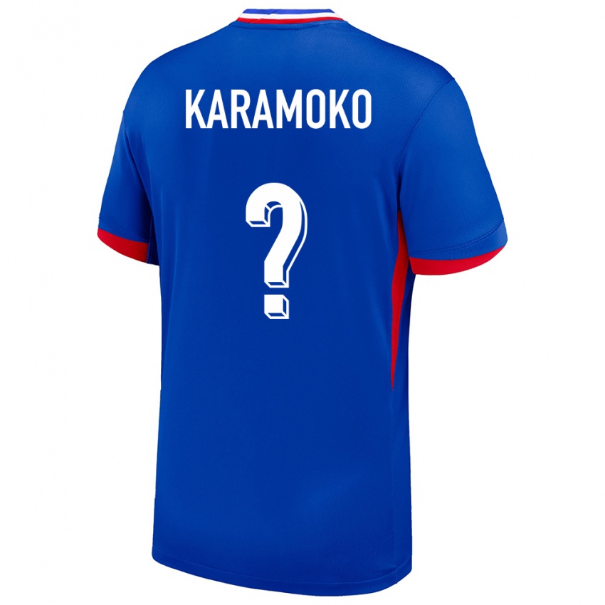 גברים צרפת Noah Karamoko #0 כְּחוֹל ג'רזי ביתית 24-26 חולצה קצרה