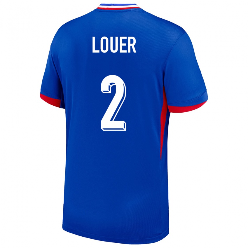 גברים צרפת Marius Louer #2 כְּחוֹל ג'רזי ביתית 24-26 חולצה קצרה