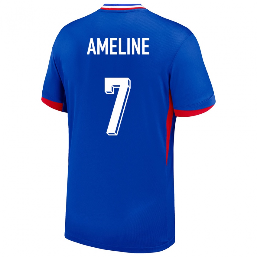 גברים צרפת Soan Ameline #7 כְּחוֹל ג'רזי ביתית 24-26 חולצה קצרה