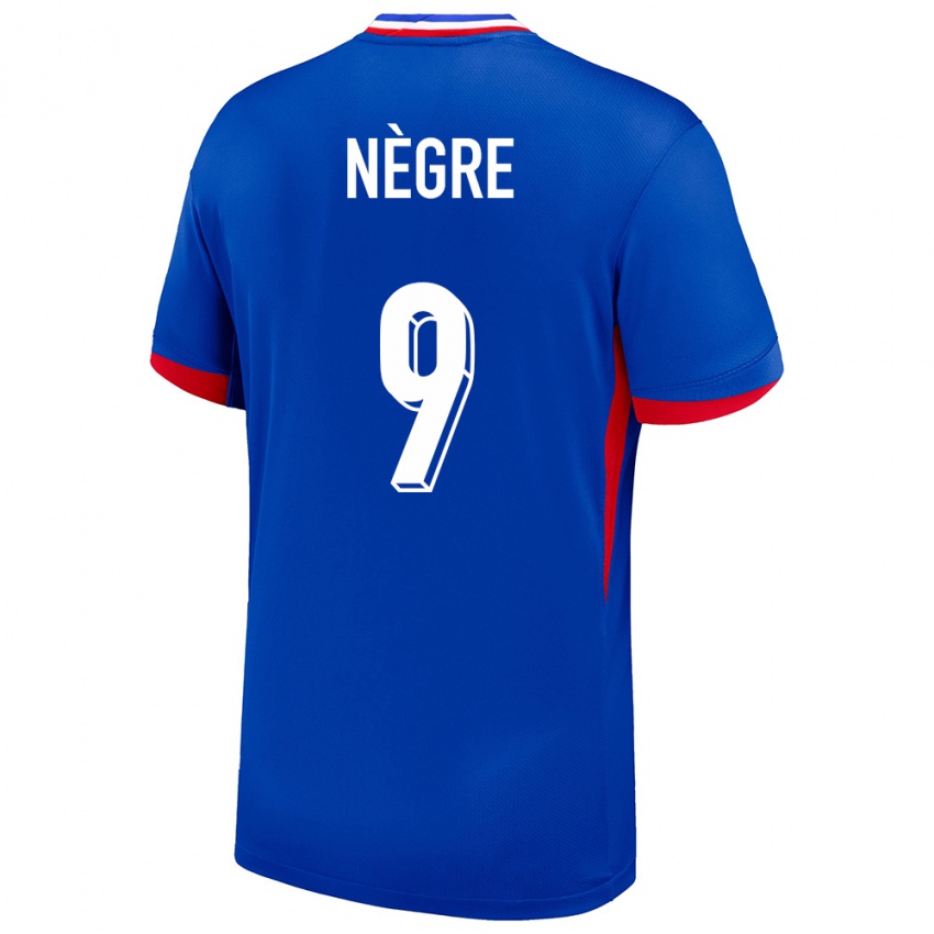 גברים צרפת Thibo Nègre #9 כְּחוֹל ג'רזי ביתית 24-26 חולצה קצרה