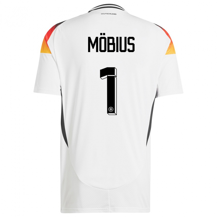 גברים גרמניה Tjark Möbius #1 לבן ג'רזי ביתית 24-26 חולצה קצרה