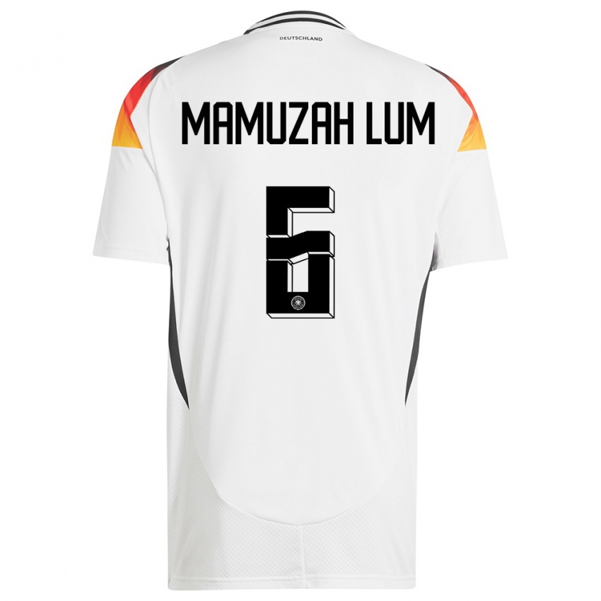 גברים גרמניה Boris Mamuzah Lum #6 לבן ג'רזי ביתית 24-26 חולצה קצרה
