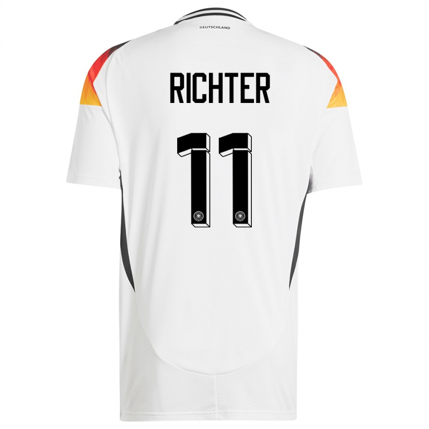 גברים גרמניה Daniel Richter #11 לבן ג'רזי ביתית 24-26 חולצה קצרה