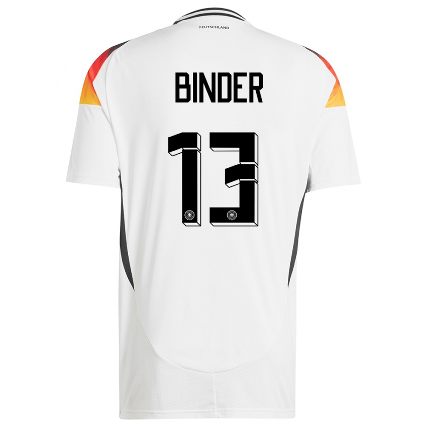 גברים גרמניה Tim Binder #13 לבן ג'רזי ביתית 24-26 חולצה קצרה