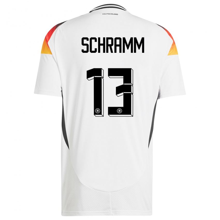 גברים גרמניה Collin Schramm #13 לבן ג'רזי ביתית 24-26 חולצה קצרה