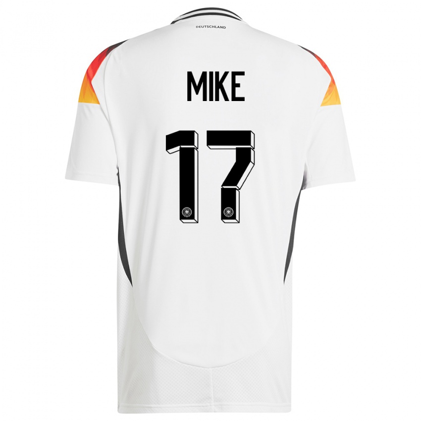 גברים גרמניה Wisdom Mike #17 לבן ג'רזי ביתית 24-26 חולצה קצרה