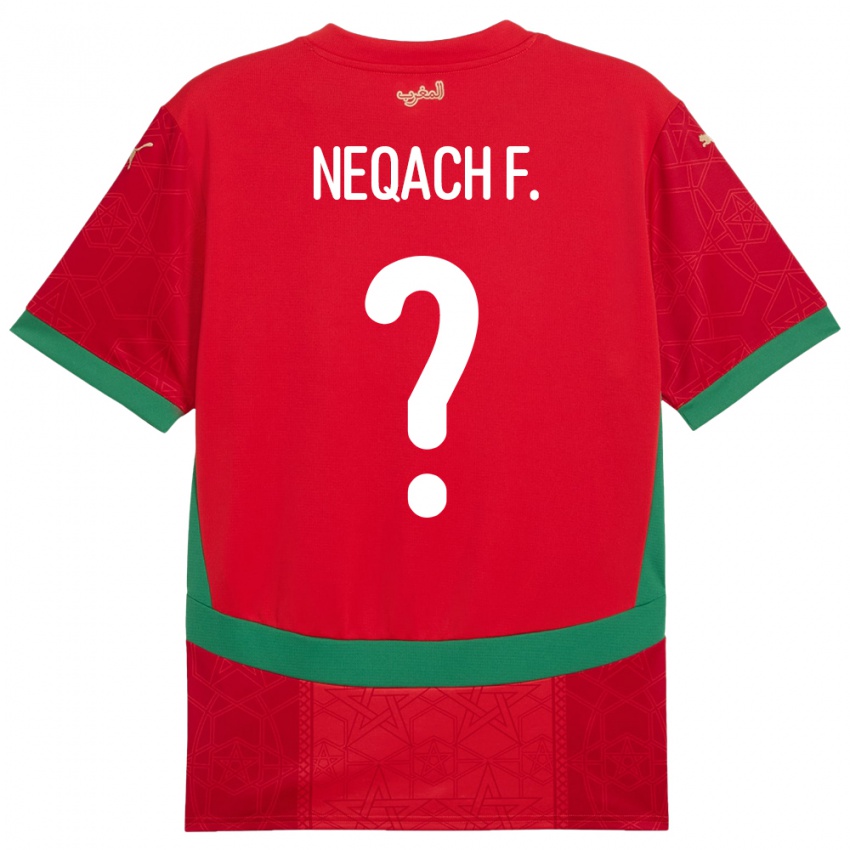 גברים מָרוֹקוֹ Aarón Neqach Fernández #0 אָדוֹם ג'רזי ביתית 24-26 חולצה קצרה