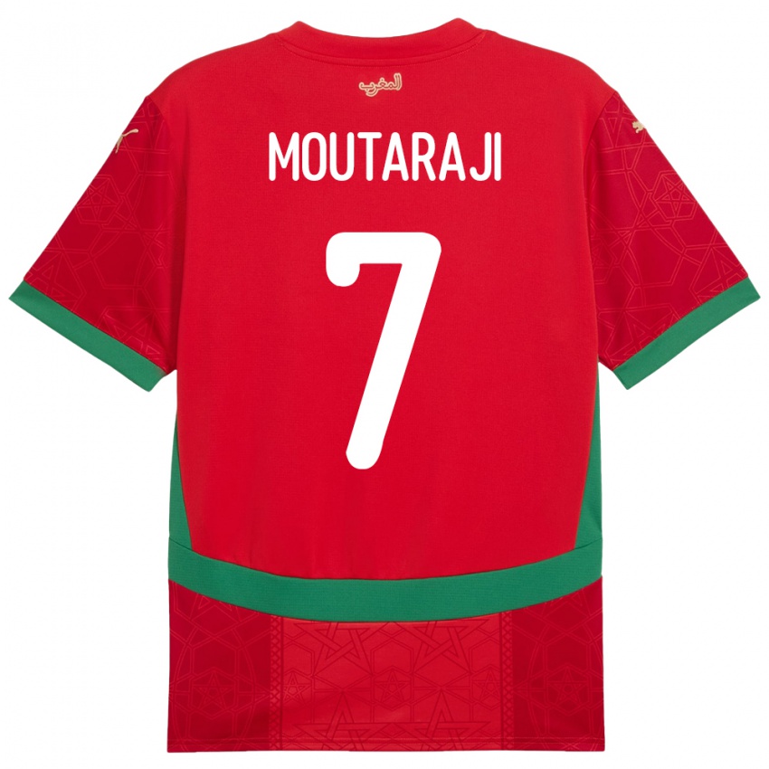 גברים מָרוֹקוֹ Ismail Moutaraji #7 אָדוֹם ג'רזי ביתית 24-26 חולצה קצרה