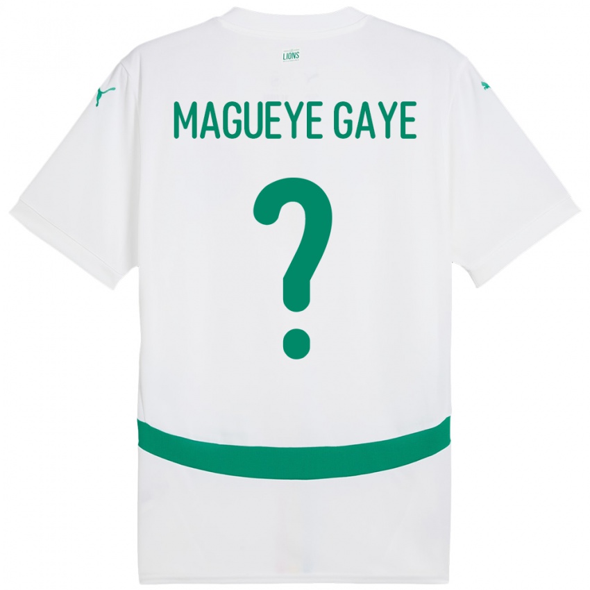גברים סנגל Papa Magueye Gaye #0 לָבָן ג'רזי ביתית 24-26 חולצה קצרה