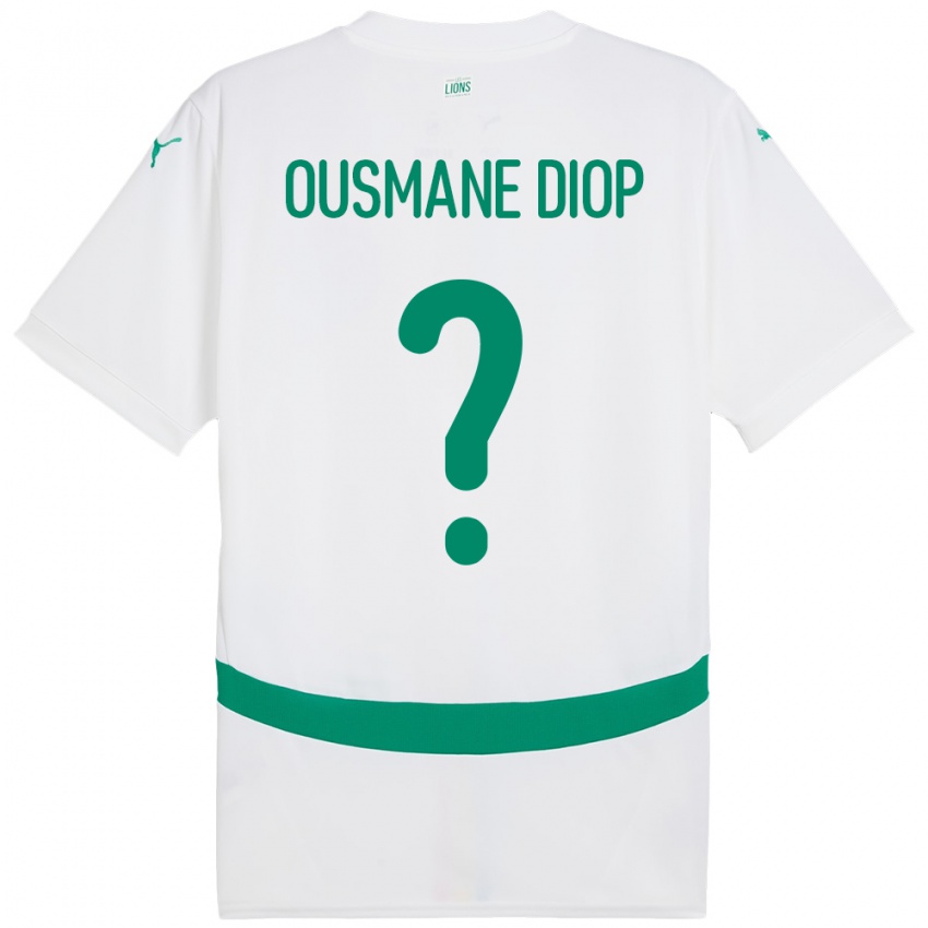 גברים סנגל Tafsir Ousmane Diop #0 לָבָן ג'רזי ביתית 24-26 חולצה קצרה