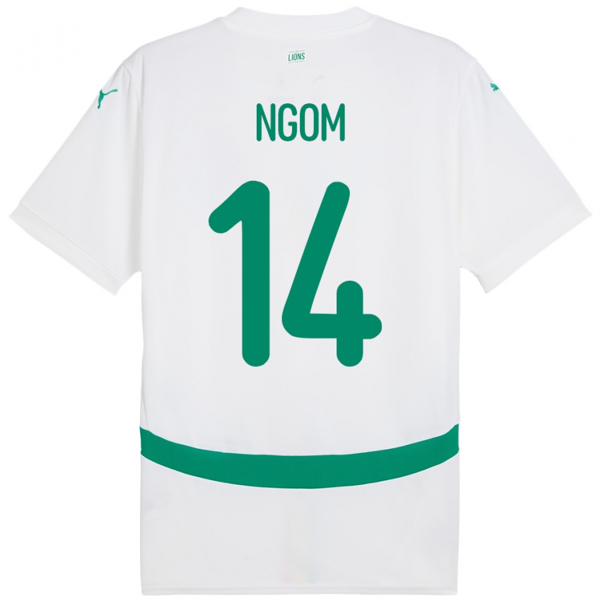 גברים סנגל Libasse Ngom #14 לָבָן ג'רזי ביתית 24-26 חולצה קצרה