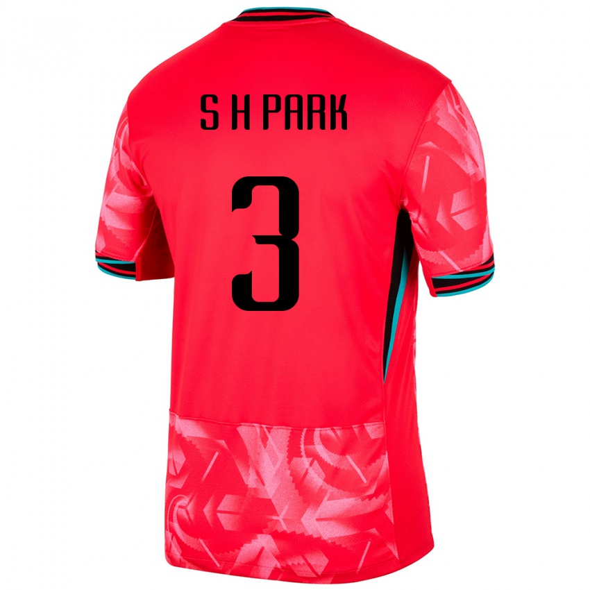 גברים דרום קוריאה Sang-Hyeon Park #3 אָדוֹם ג'רזי ביתית 24-26 חולצה קצרה