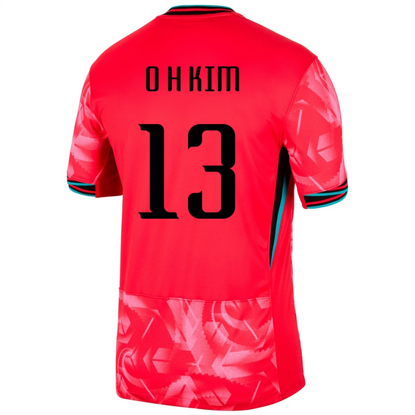 גברים דרום קוריאה Hyeon-Oh Kim #13 אָדוֹם ג'רזי ביתית 24-26 חולצה קצרה