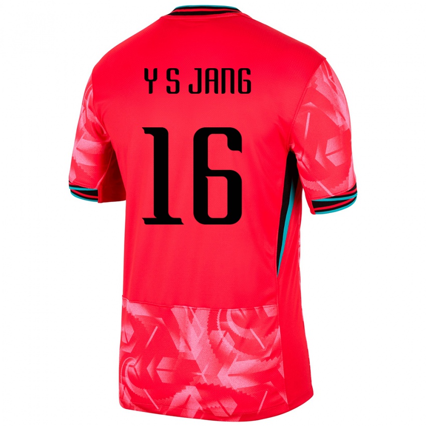 גברים דרום קוריאה See-Young Jang #16 אָדוֹם ג'רזי ביתית 24-26 חולצה קצרה