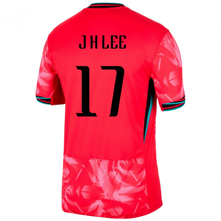 גברים דרום קוריאה Heon-Jae Lee #17 אָדוֹם ג'רזי ביתית 24-26 חולצה קצרה