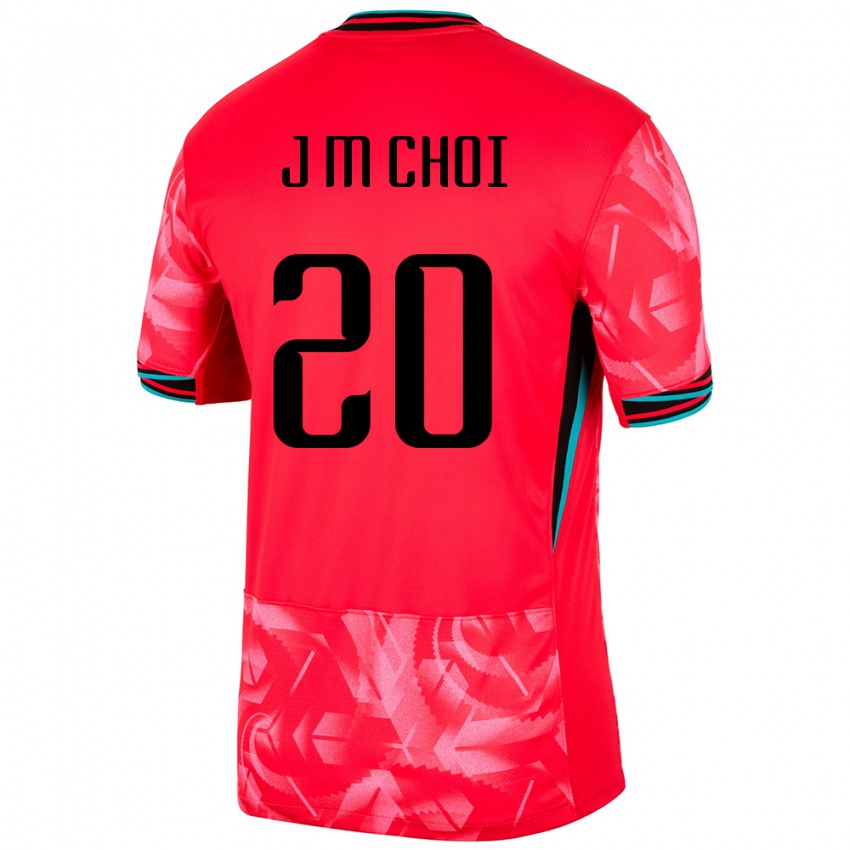 גברים דרום קוריאה Min-Jun Choi #20 אָדוֹם ג'רזי ביתית 24-26 חולצה קצרה