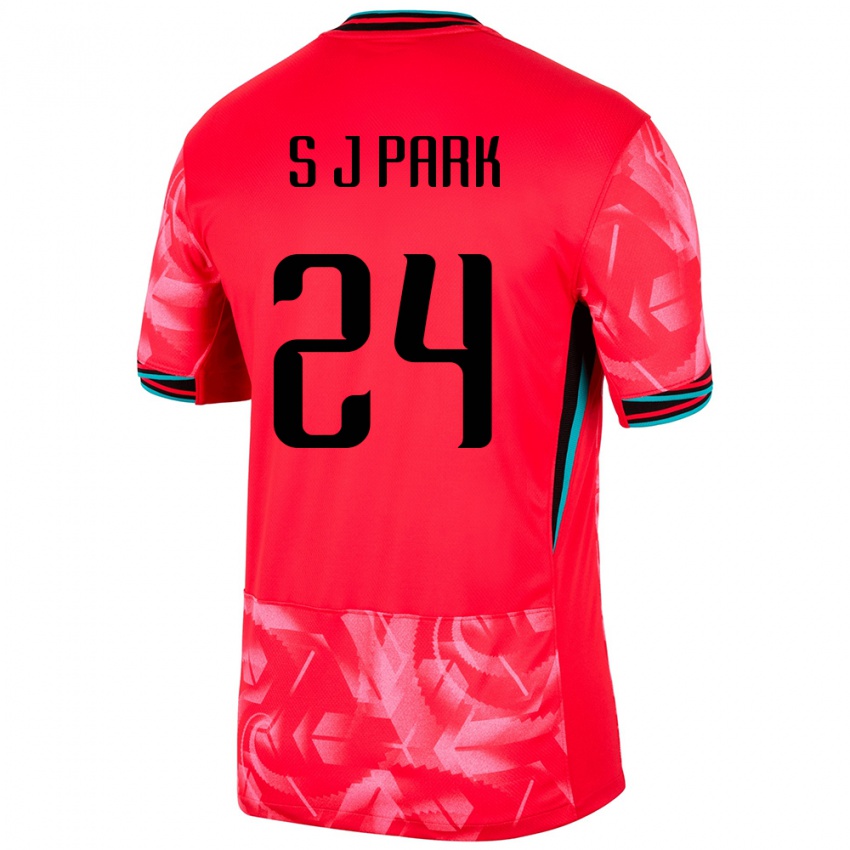 גברים דרום קוריאה Jae-Seong Park #24 אָדוֹם ג'רזי ביתית 24-26 חולצה קצרה