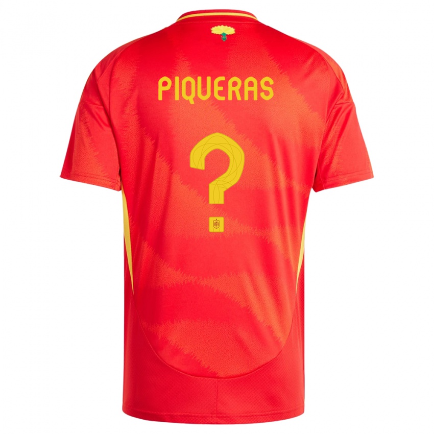 גברים ספרד Diego Piqueras #0 אָדוֹם ג'רזי ביתית 24-26 חולצה קצרה