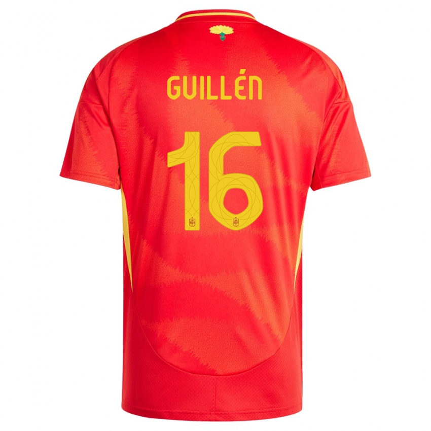 גברים ספרד Nico Guillén #16 אָדוֹם ג'רזי ביתית 24-26 חולצה קצרה