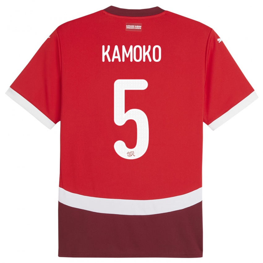 גברים שווייץ Elohim Kamoko #5 אָדוֹם ג'רזי ביתית 24-26 חולצה קצרה