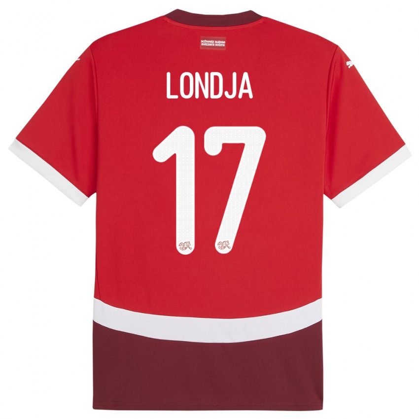 גברים שווייץ Ruben Londja #17 אָדוֹם ג'רזי ביתית 24-26 חולצה קצרה