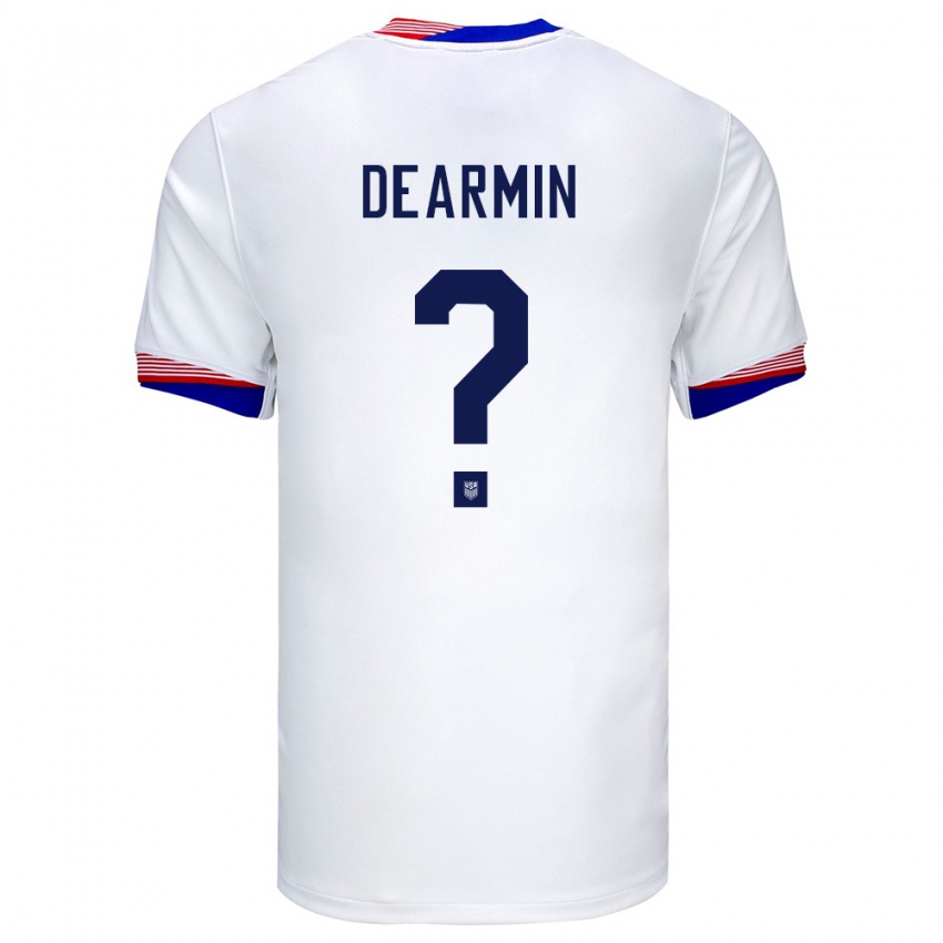 גברים ארצות הברית Nash Dearmin #0 לבן ג'רזי ביתית 24-26 חולצה קצרה