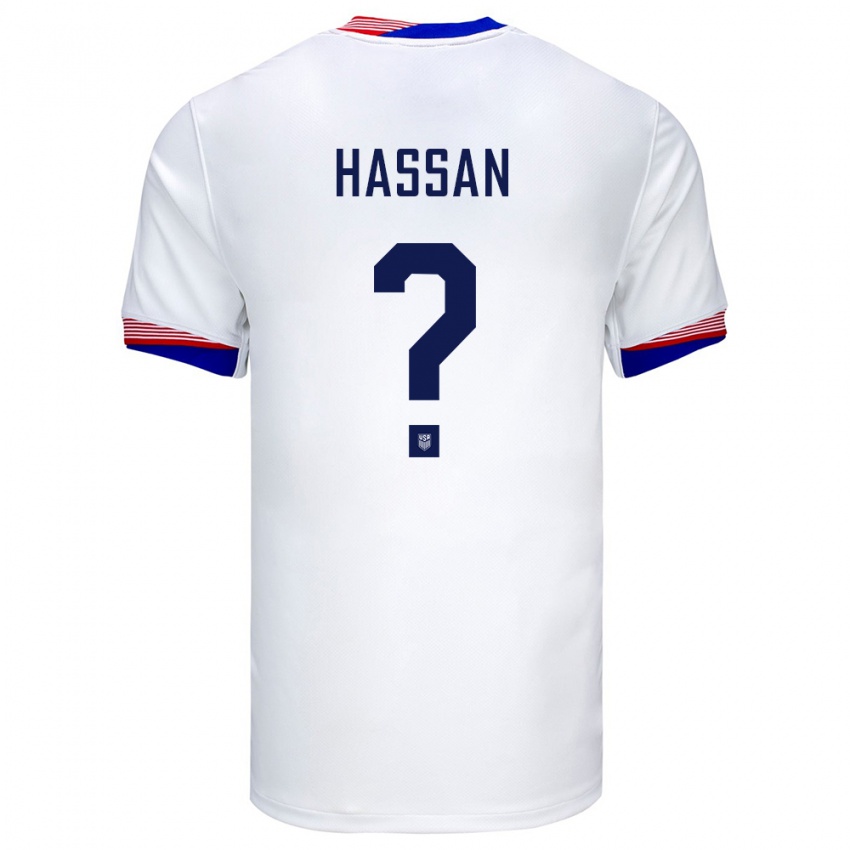 גברים ארצות הברית Omar Hassan #0 לבן ג'רזי ביתית 24-26 חולצה קצרה