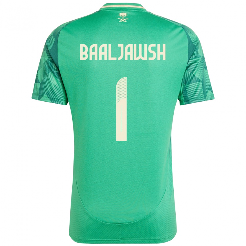 גברים ערב הסעודית Turki Baaljawsh #1 יָרוֹק ג'רזי ביתית 24-26 חולצה קצרה