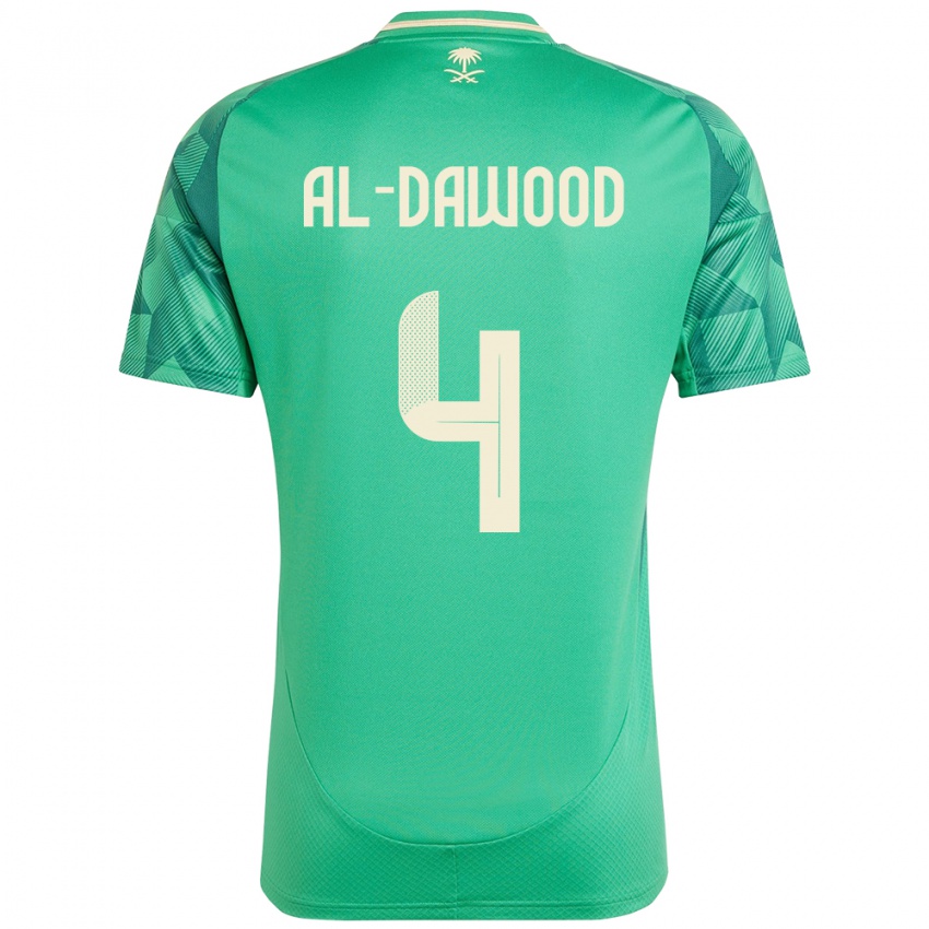 גברים ערב הסעודית Mishaal Al-Dawood #4 יָרוֹק ג'רזי ביתית 24-26 חולצה קצרה