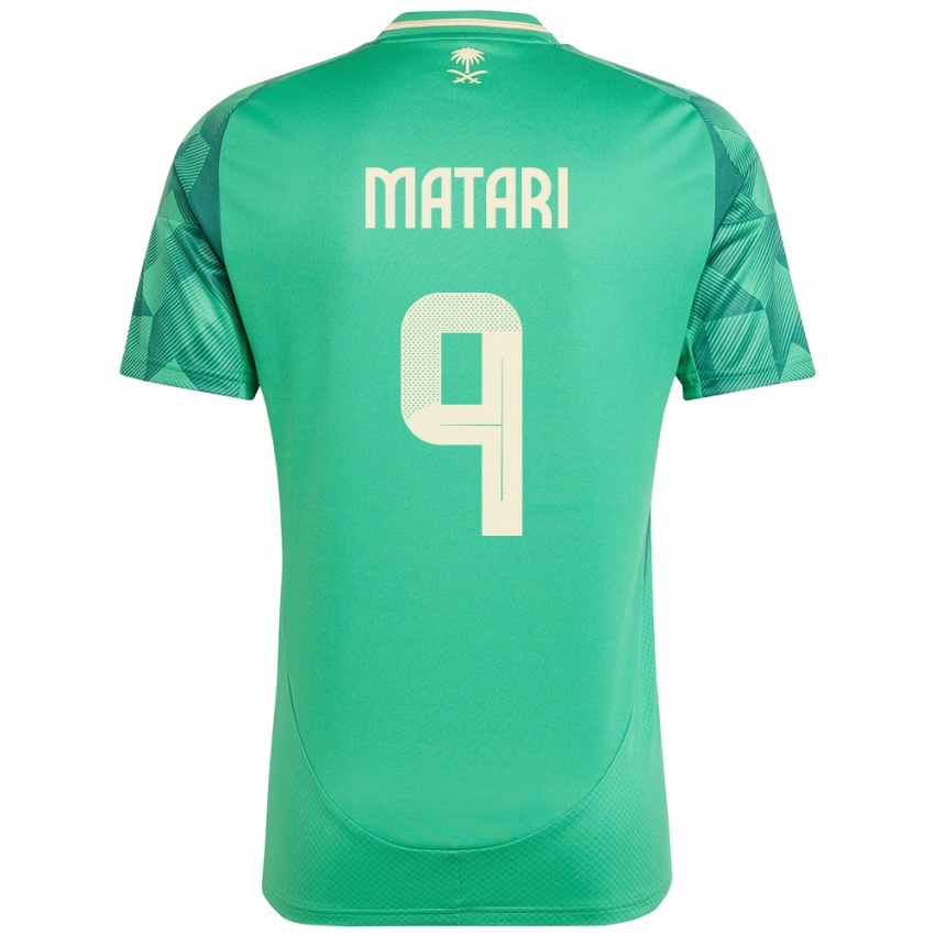 גברים ערב הסעודית Abdulhadi Matari #9 יָרוֹק ג'רזי ביתית 24-26 חולצה קצרה