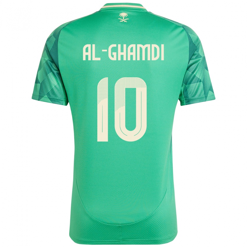 גברים ערב הסעודית Ziyad Al-Ghamdi #10 יָרוֹק ג'רזי ביתית 24-26 חולצה קצרה