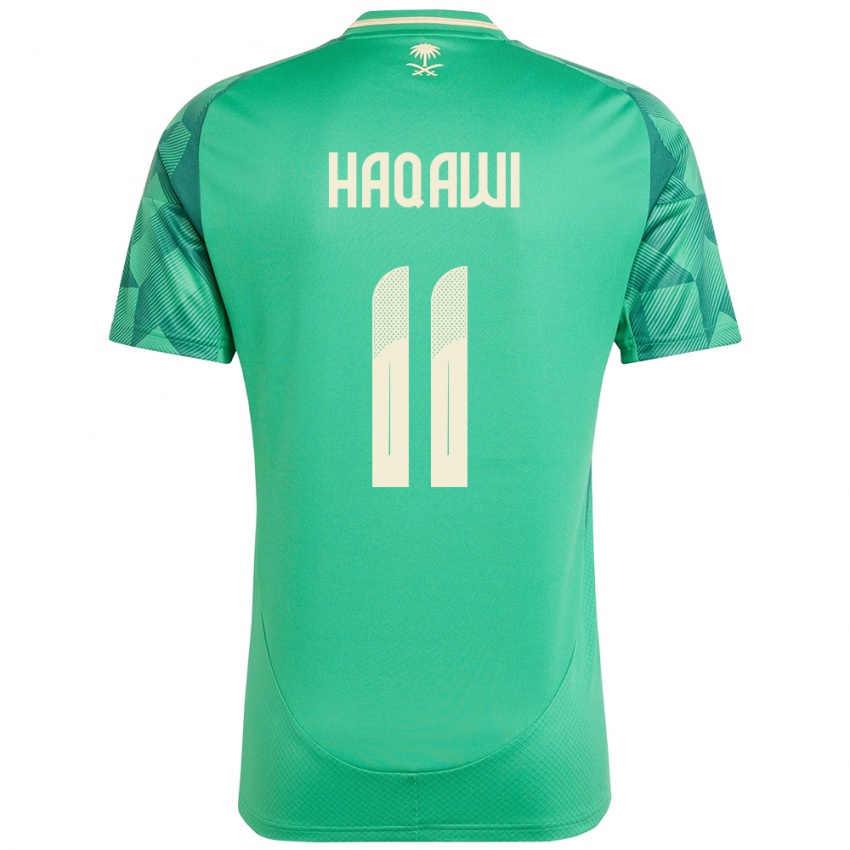 גברים ערב הסעודית Saad Haqawi #11 יָרוֹק ג'רזי ביתית 24-26 חולצה קצרה
