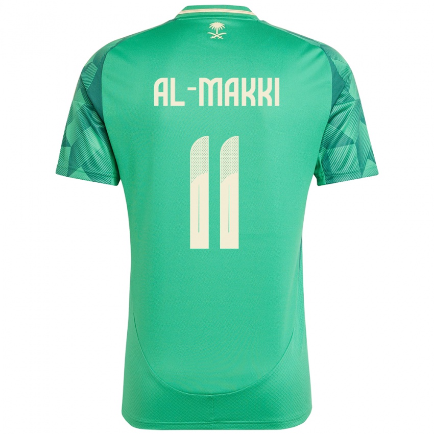 גברים ערב הסעודית Ali Al-Makki #11 יָרוֹק ג'רזי ביתית 24-26 חולצה קצרה