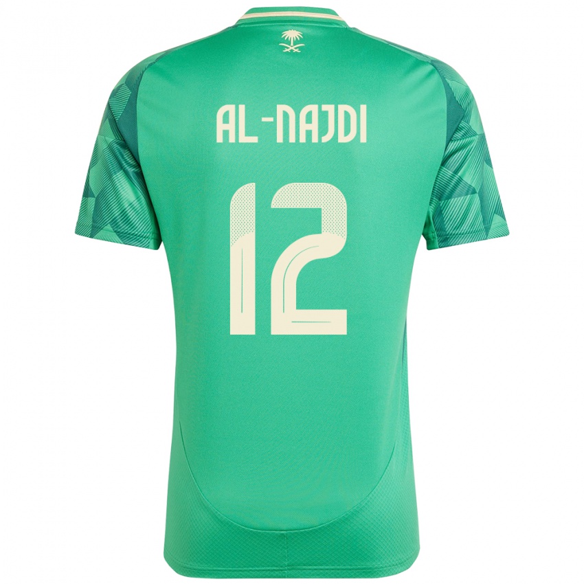 גברים ערב הסעודית Salem Al-Najdi #12 יָרוֹק ג'רזי ביתית 24-26 חולצה קצרה