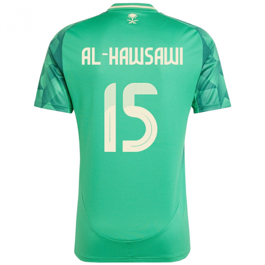 גברים ערב הסעודית Suhayb Al-Hawsawi #15 יָרוֹק ג'רזי ביתית 24-26 חולצה קצרה