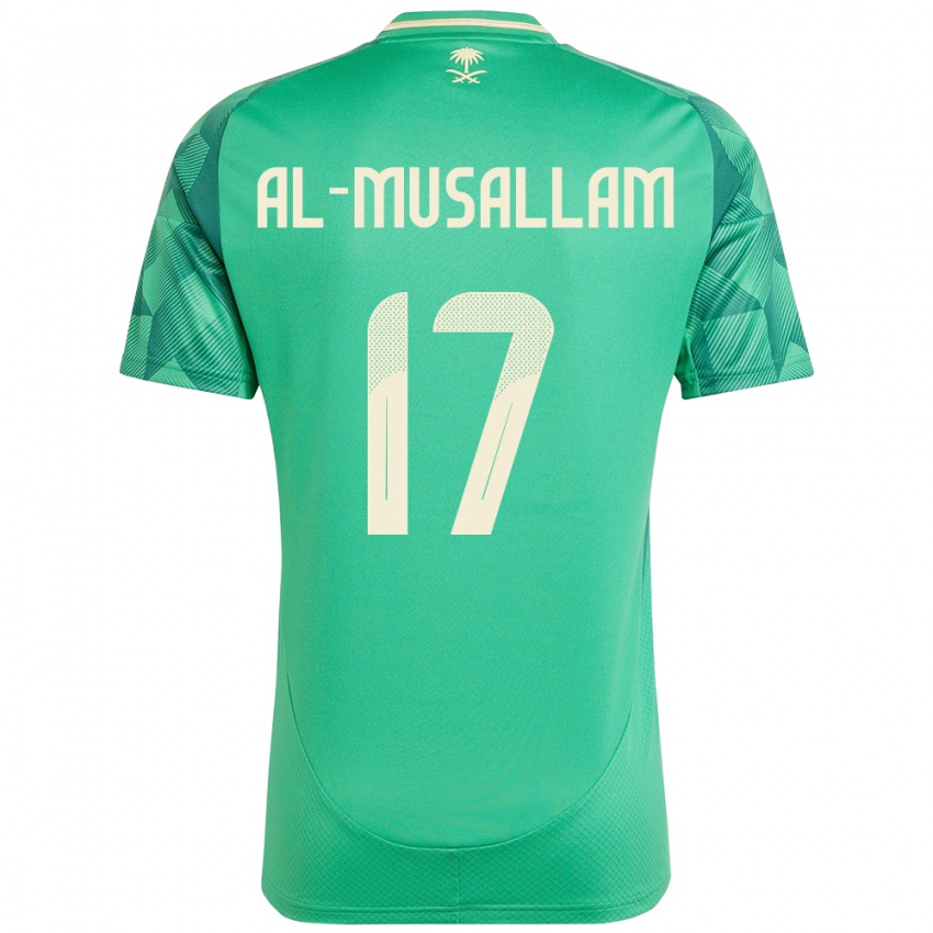 גברים ערב הסעודית Hassan Al-Musallam #17 יָרוֹק ג'רזי ביתית 24-26 חולצה קצרה