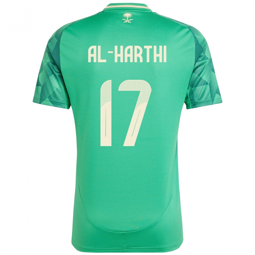 גברים ערב הסעודית Adel Al-Harthi #17 יָרוֹק ג'רזי ביתית 24-26 חולצה קצרה