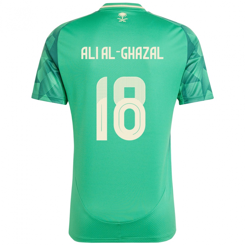 גברים ערב הסעודית Hassan Ali Al-Ghazal #18 יָרוֹק ג'רזי ביתית 24-26 חולצה קצרה