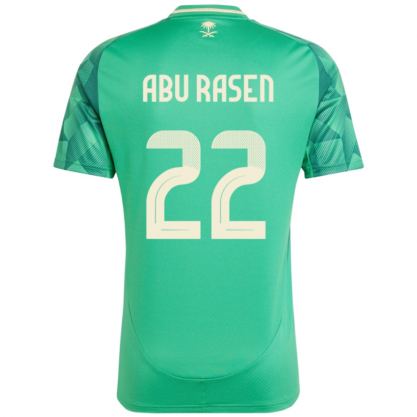גברים ערב הסעודית Ahmad Abu Rasen #22 יָרוֹק ג'רזי ביתית 24-26 חולצה קצרה