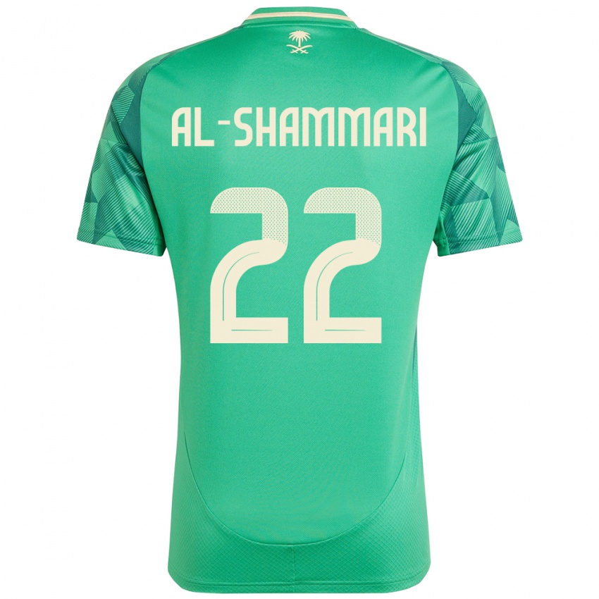 גברים ערב הסעודית Affas Al-Shammari #22 יָרוֹק ג'רזי ביתית 24-26 חולצה קצרה